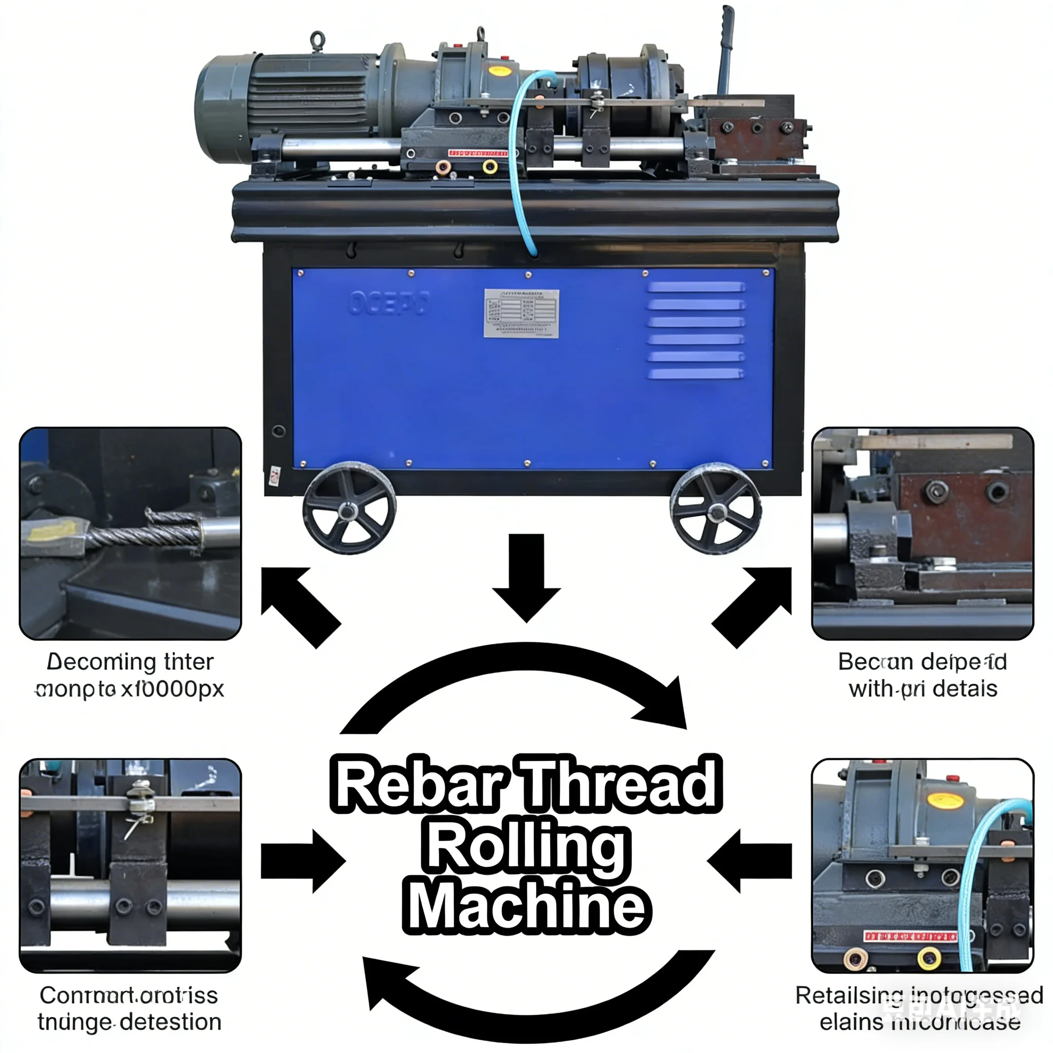 Customized Fast Speed Thread Rolling Rod Threaded Roller Bar Parallel Rebar Threading Machine Price