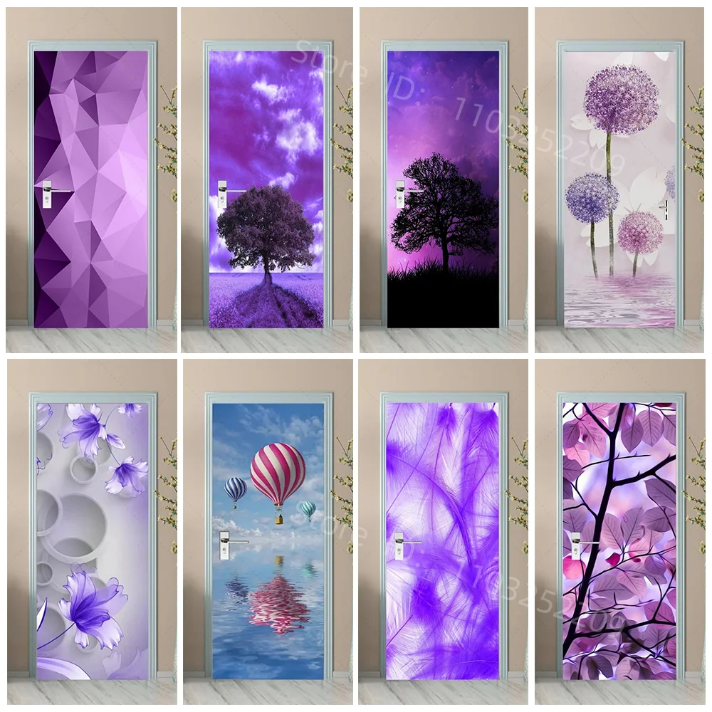 

Floral Fridge Door Cover Mural Waterproof PVC Coconut Tree Leaf Refrigerator Door Wrap Vinyl Wallpaper, Removable Fridge Decal