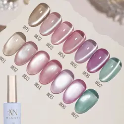 MIANEL 12ML Flower-like Satin Cat Eye Gel Nail Polish Popular Whitening Nail Polish Suitable Red Nails Blue Nails 1-12pcs
