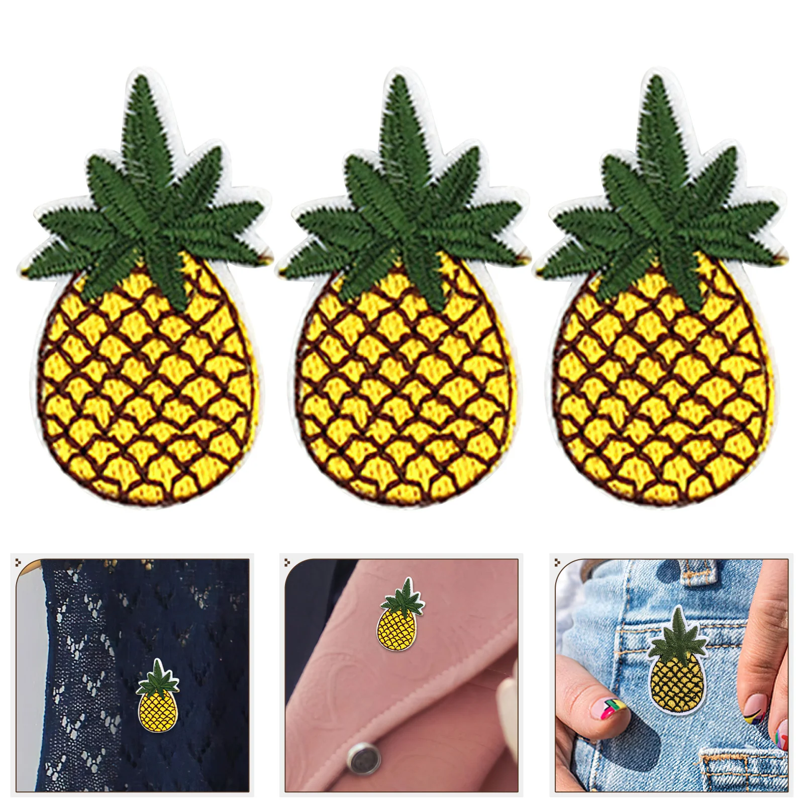 

10Pcs Pineapple Embroidered Cartoon Patch Stickers Applique DIY Sewing Badges for Clothes Backpack Hats Crafts