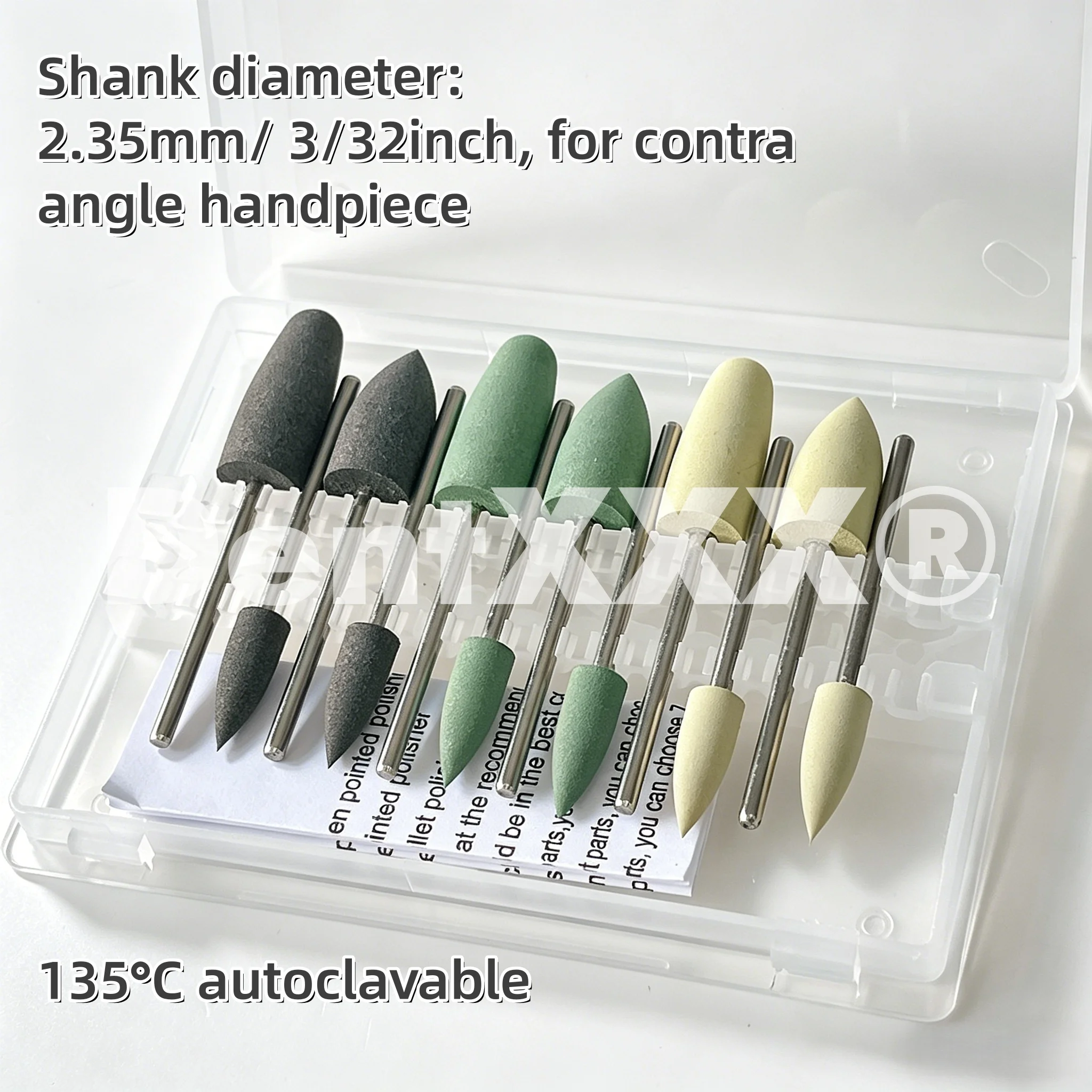 Hp0412 12Pcs/Kit Resin Polishing Grinding Head Abrasive Tool Set for Low Speed Tools, Shank Diameter 2.35mm