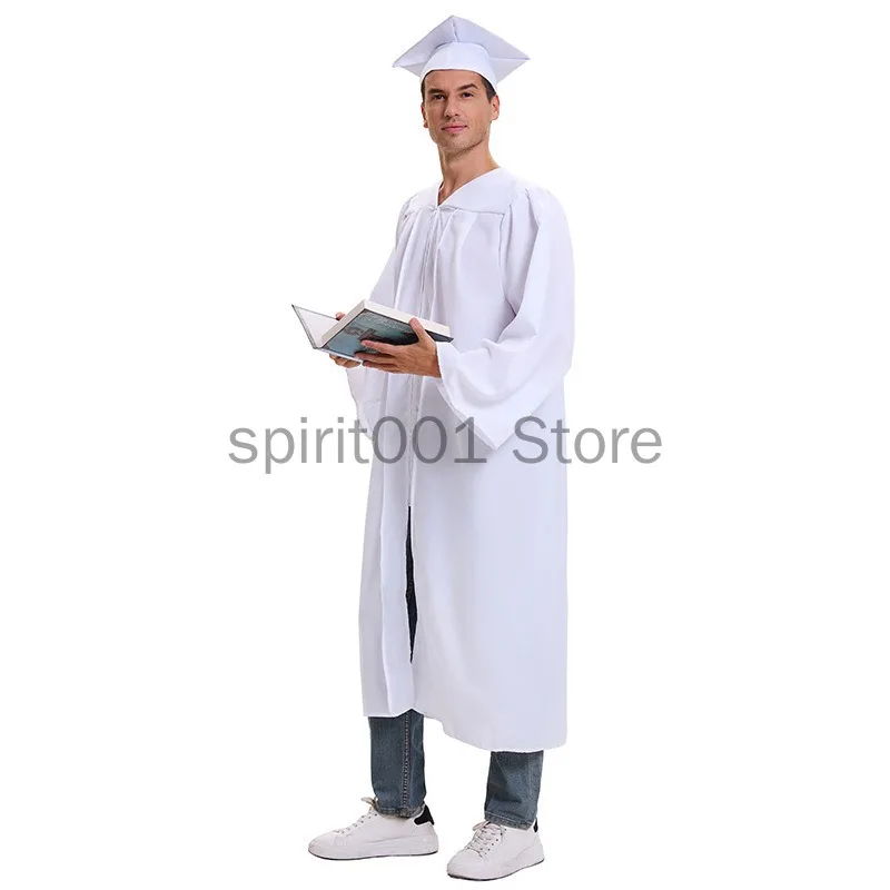 

Halloween Adults White Pastor Robe Priest Prayer Church Bachelor's Uniform Cosplay Stage Performance Costume