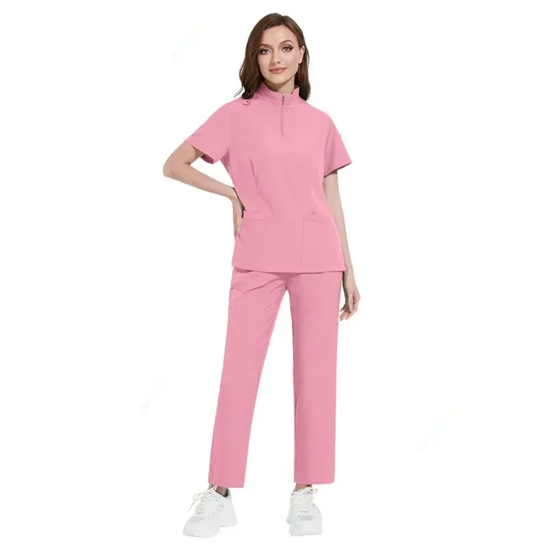 

Pet Grooming Doctor Uniforms Non-sticky Hair Nurse Women Thin and Light Fabric Medical Clothes for Summer Clinical Uniform Woman