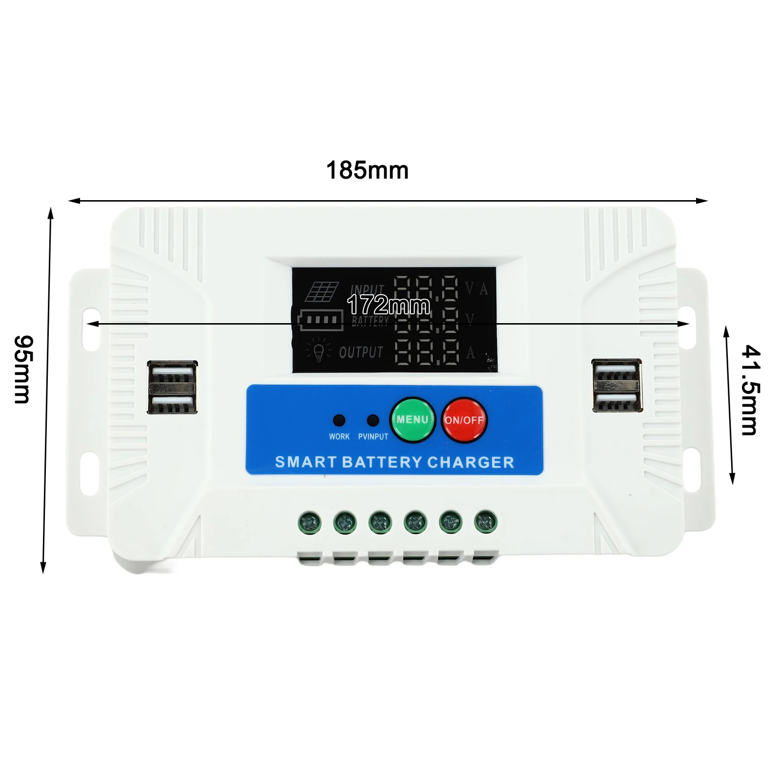 LCD Display Solar Regulator Max Solar Input 46V Solar Charge Controller USB Output 5V 2A 3-Stage Charge Management