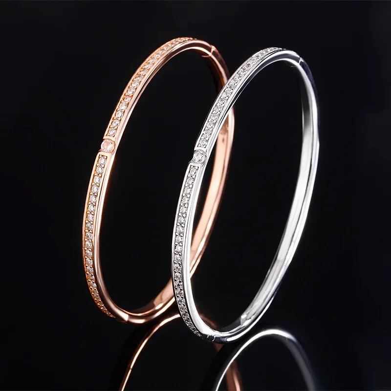 18K Gold Set with PT950 Platinum Baby's Breath White Diamond Rose Gold Bracelet Temperament Light Luxury Jewelry Bracelet For