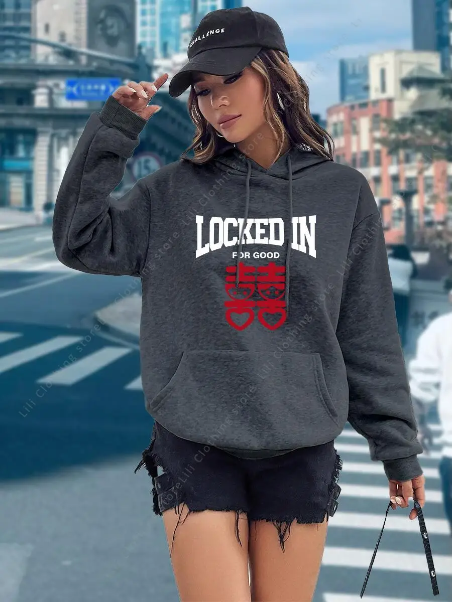 Śmieszne bluzy z nadrukiem liter damskie topy 2026 nowa bluza estetyczna z kapturem modna odzież streetwear damska bluza Y2k