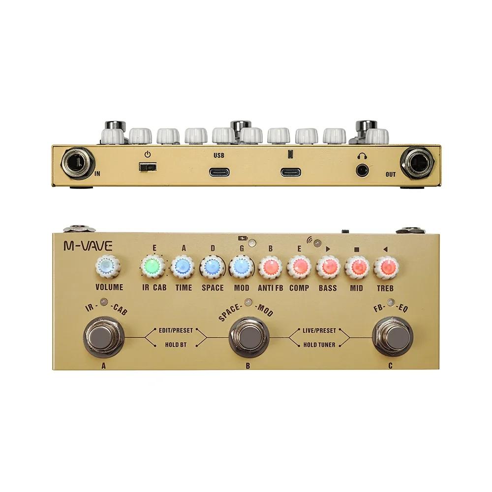M-VAVE Cube Baby AC Pro معالج جيتار صوتي 9 أمبير IR محاكاة USB واجهة الصوت دواسة تأثير محمولة #3