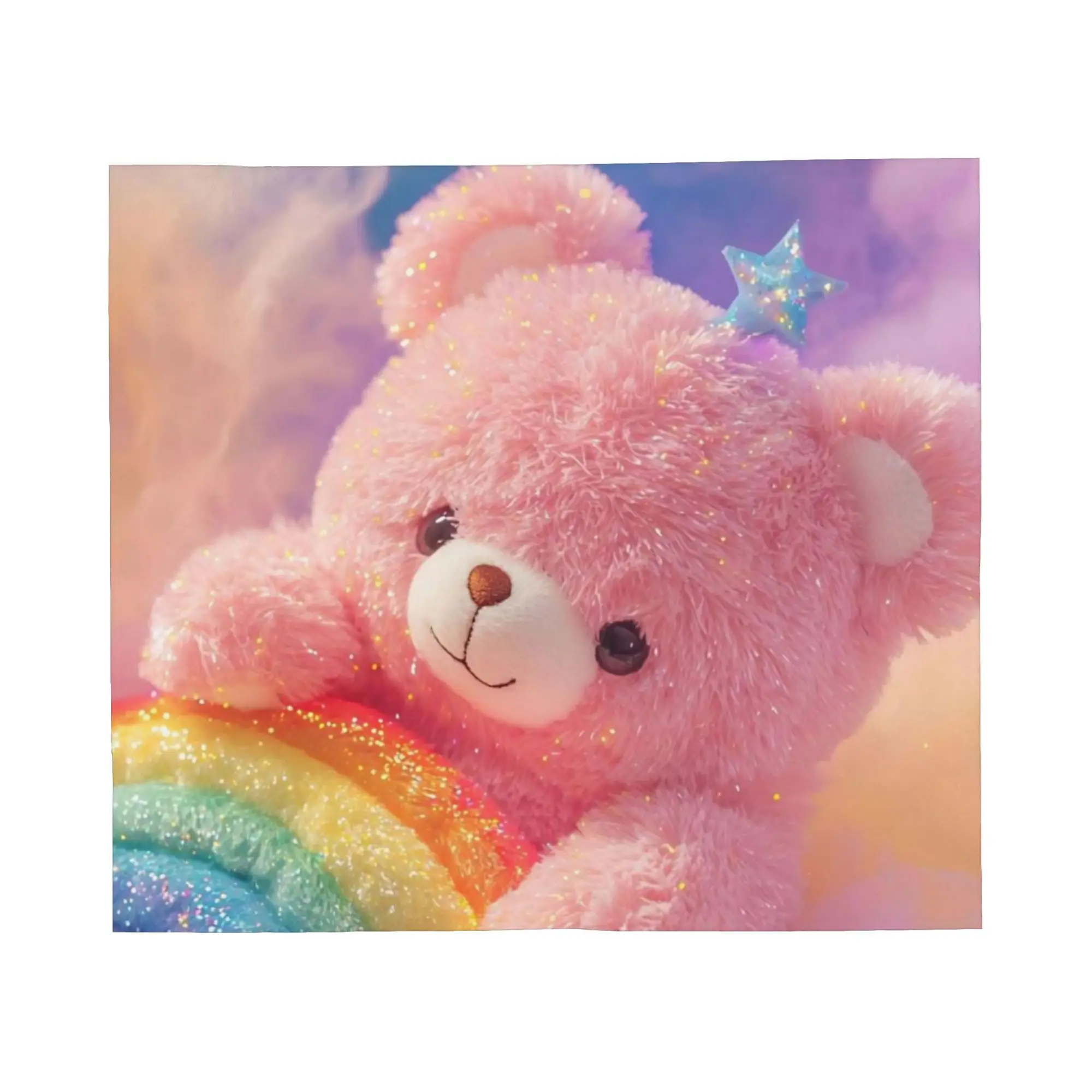 3D Teddys Bear Sweet Cartoon Lovely Blankets Flannel  Super Warm Throw Blanket for Outdoor Travel Bedroom Quilt
