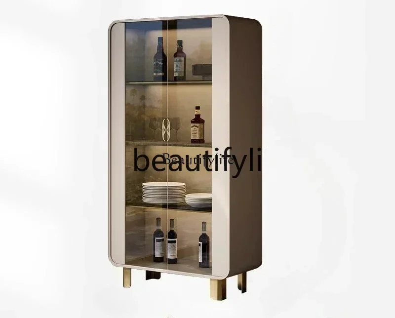 

Italian light luxury glass wine cabinet restaurant against the wall storage room modern design bookshelfL
