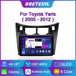 For Toyota Yaris Fascia 2005 - 2012 Car Radio Android Multimedia Player GPS Navigation Carplay QLED Touch Screen Auto Stereo DSP