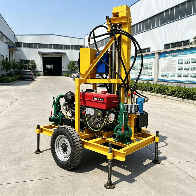Customized All Terrain Water Well Drilling Rig Crawler Type 22-35HP 180m Diesel Hydraulic Flexible Mobile Drilling