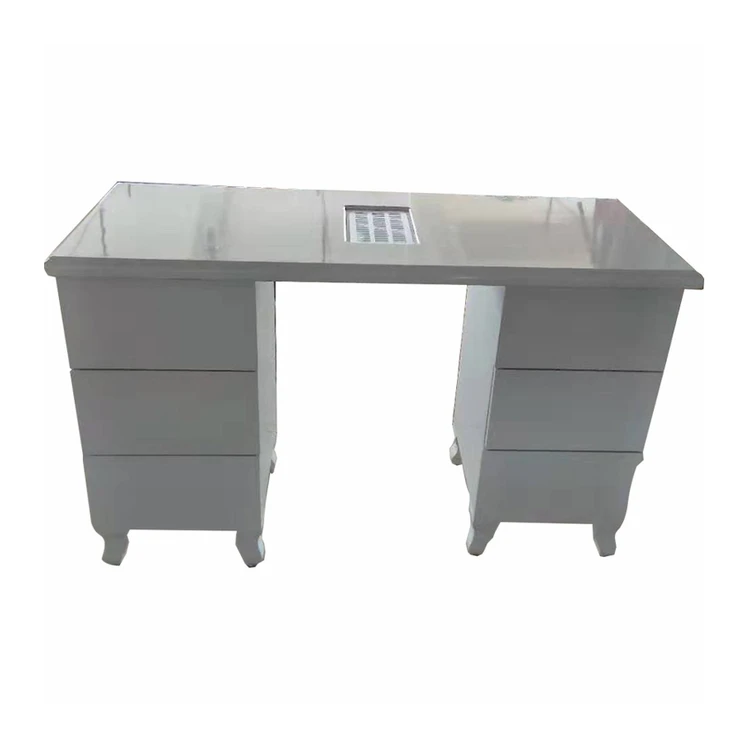 

High Quality Dust Collection Fans Marble And Glass Material Manicure Table With Fans