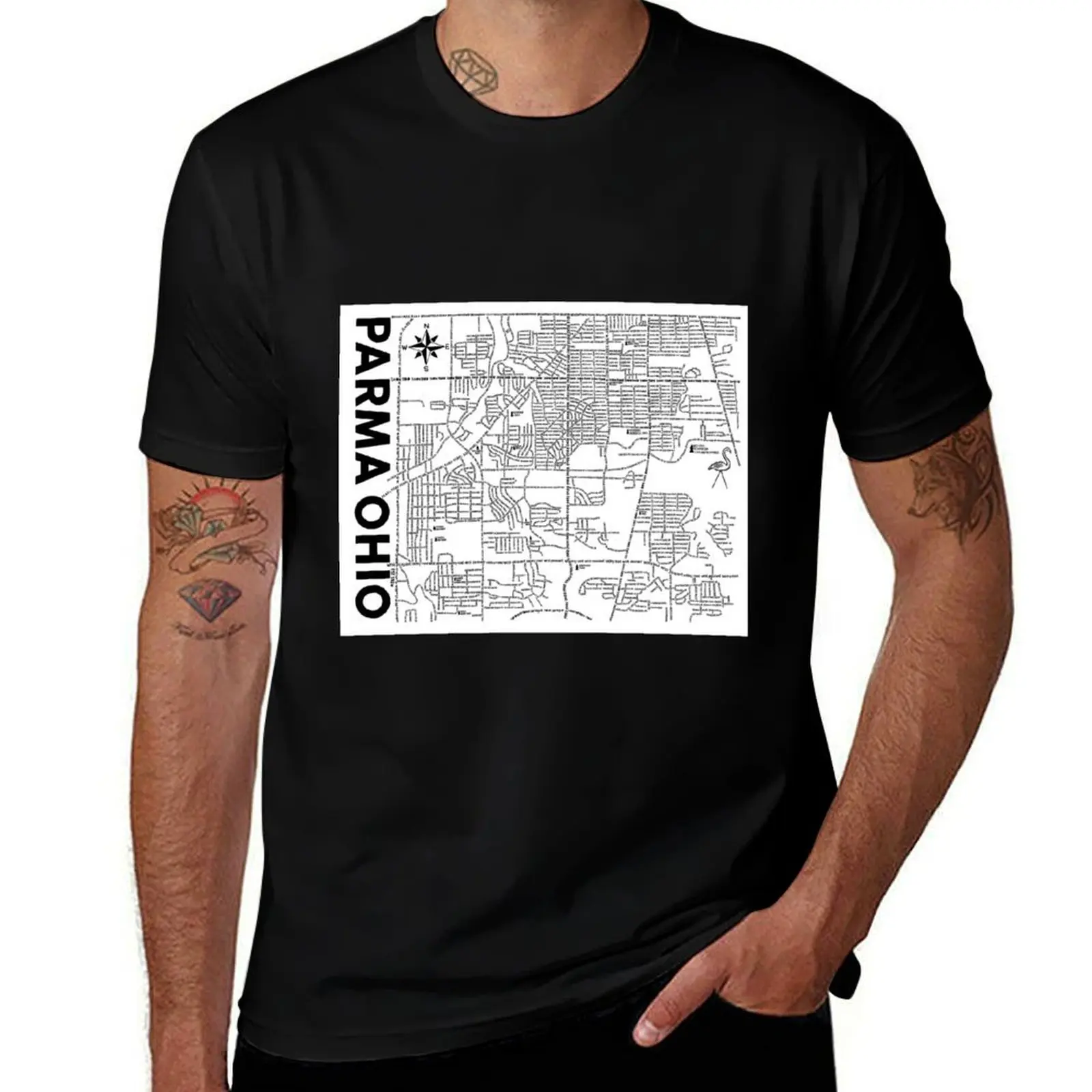 Parma Ohio Map T-Shirt Work Wear Breathable Tee