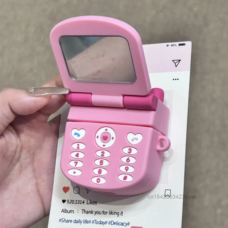 Hello Kitty Cute Flip Cover Mirror Unique Design Bluetooth Wireless Headset Case For AirPods 1 2 3 Generation Pro Earphone Cover