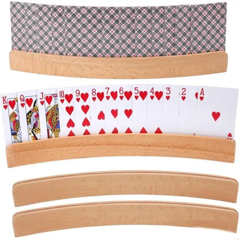 

Convenient Wooden Card Holders for Children Seniors Disabled Deck Holder 2PCS