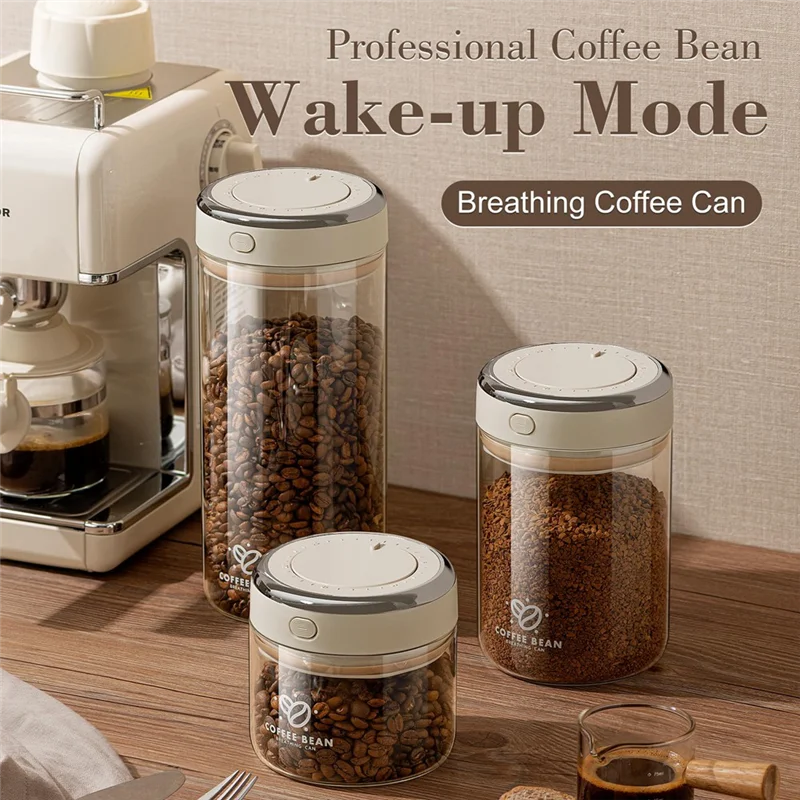 Coffee Bean Storage Container Lid With One-Way Valve Seal Date Tracker For Coffee Other Foods Coffee Bean Storage Jar B