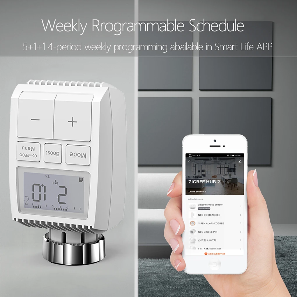Tuya ZigBee Smart Radiator Actuator Wifi High Strength Thermostat Valve Voice Control Temperature Controller Heating System