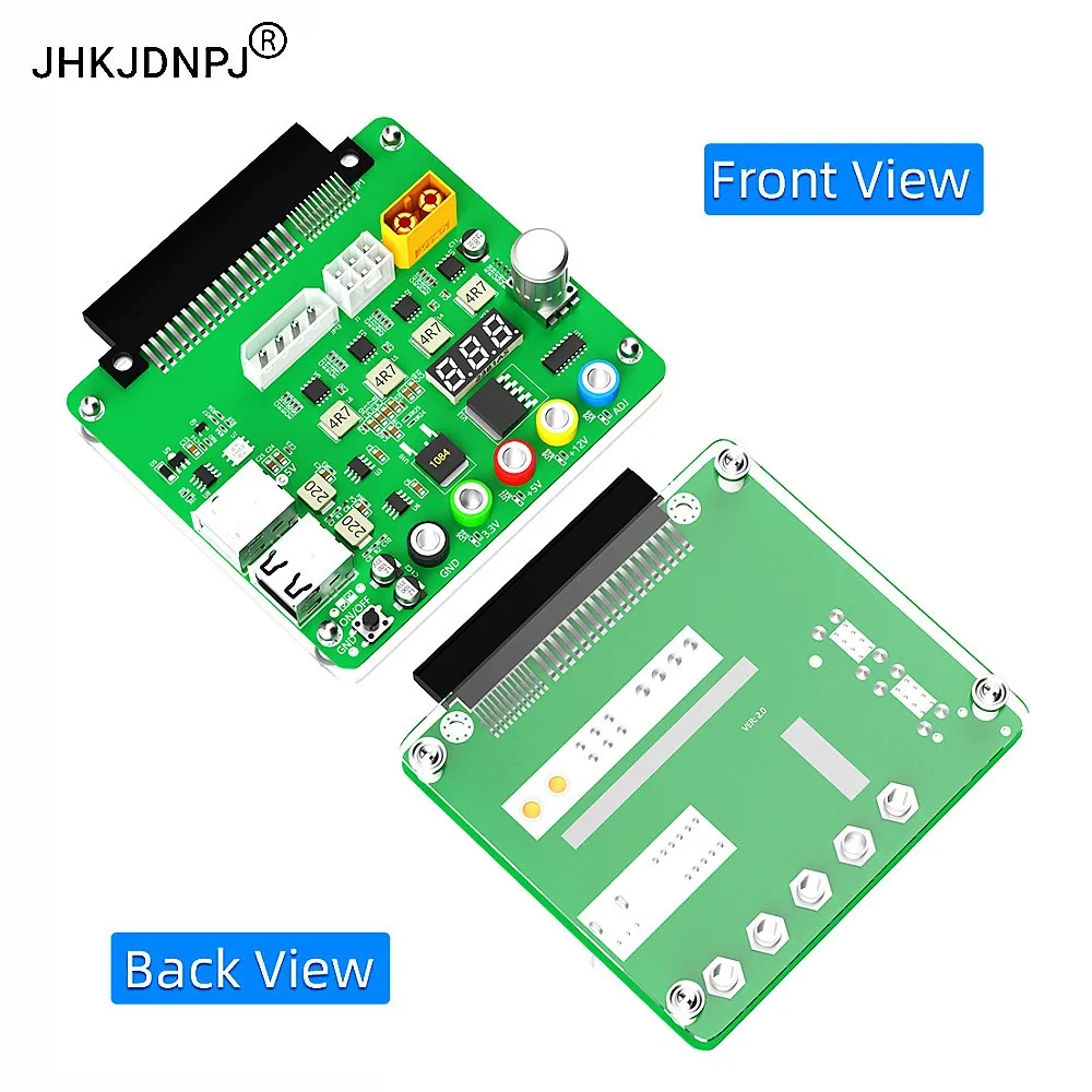 Power Supply Breakout Board with Adjustable Voltage Knob and 3.3v/5v/12v /USB 2.0
