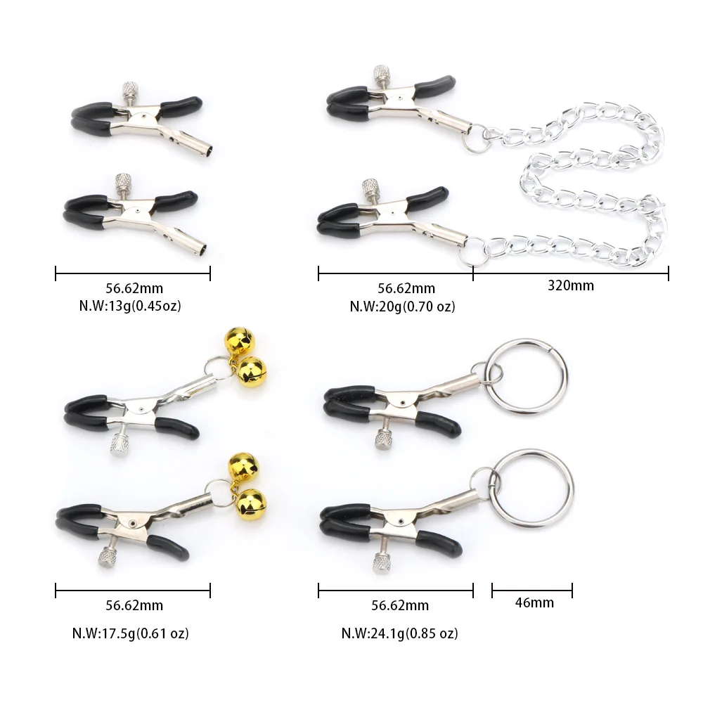 Bdsm Bondage Sex Products of Metal Nipple Clamp with Metal Chain for Women Fetish to Breast Labia Clip Stimulation Massager