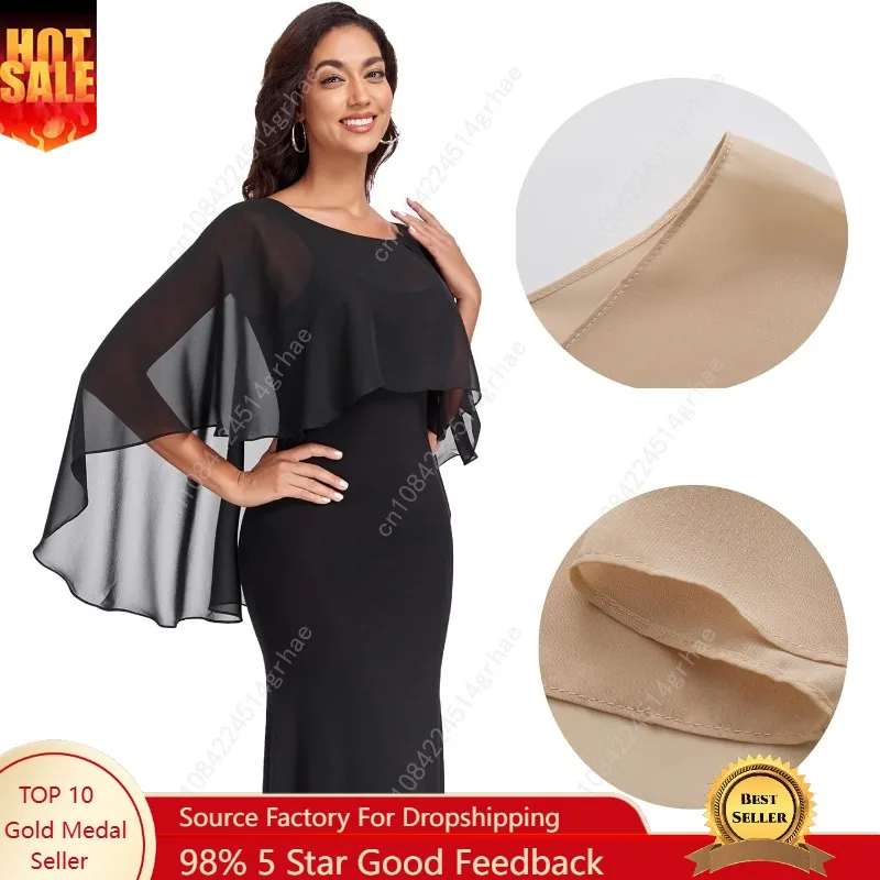 

Sheer Shawls and Wraps for Evening Dresses Chiffon Capes for Women Soft Wedding Cover Up