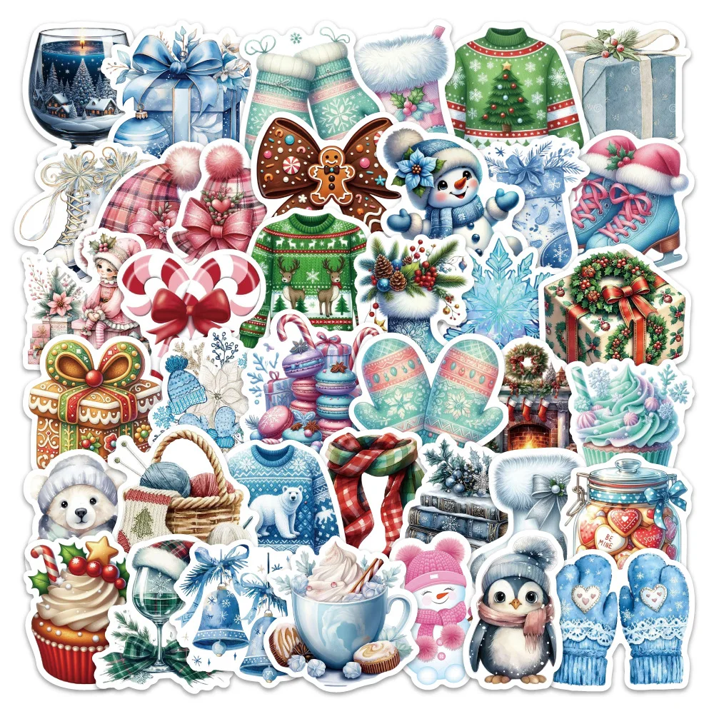 

54PCS Cartoon Cute Winter Gadgets Graffiti Stickers Creative Decoration Notebook Water Cup Suitcase Waterproof Toy Gift Stickers