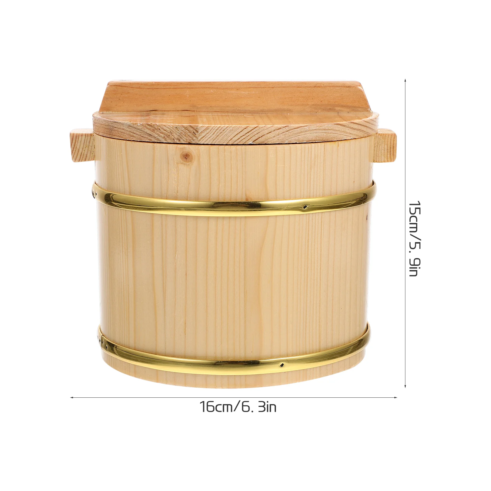 Wooden Barrel Rice Bowl Paper Water Sushi Food Containers with Lids Restaurant Bucket Display Mixing Tub