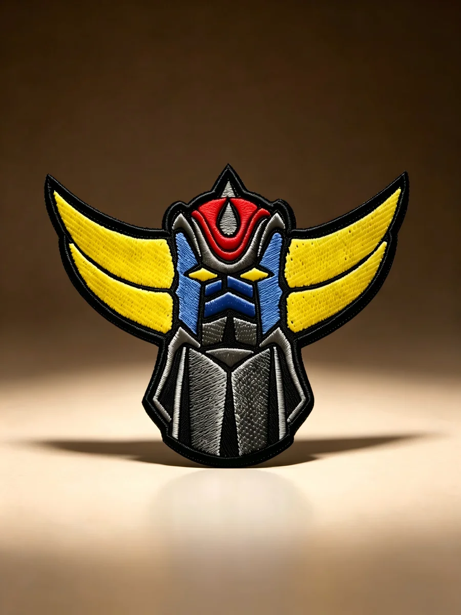 10PCS Winged Robot Head Irregular Embroidered Patch Iron On Sew On Badge Multicolor Mecha Applique for Jacket Vest Backpack