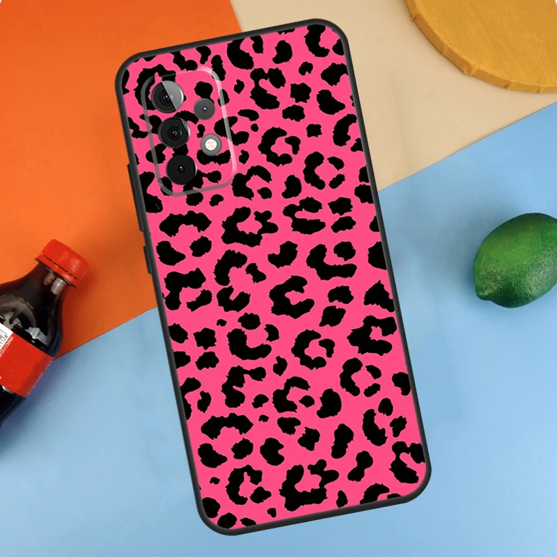 Fundas con struttura leopardata in bianco e nero per Samsung Galaxy A54 A34 A14 A52 A32 A22 A12 A13 A23 A33 A53 A73 A51 A71 Case