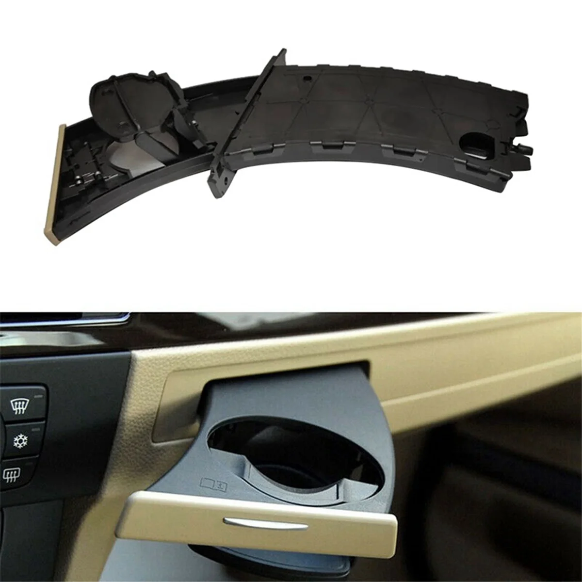 Car Cup Holder Assembly Left Driver Retractable Cup Holder Drink Holder for BMW E90 E91 E92 E93