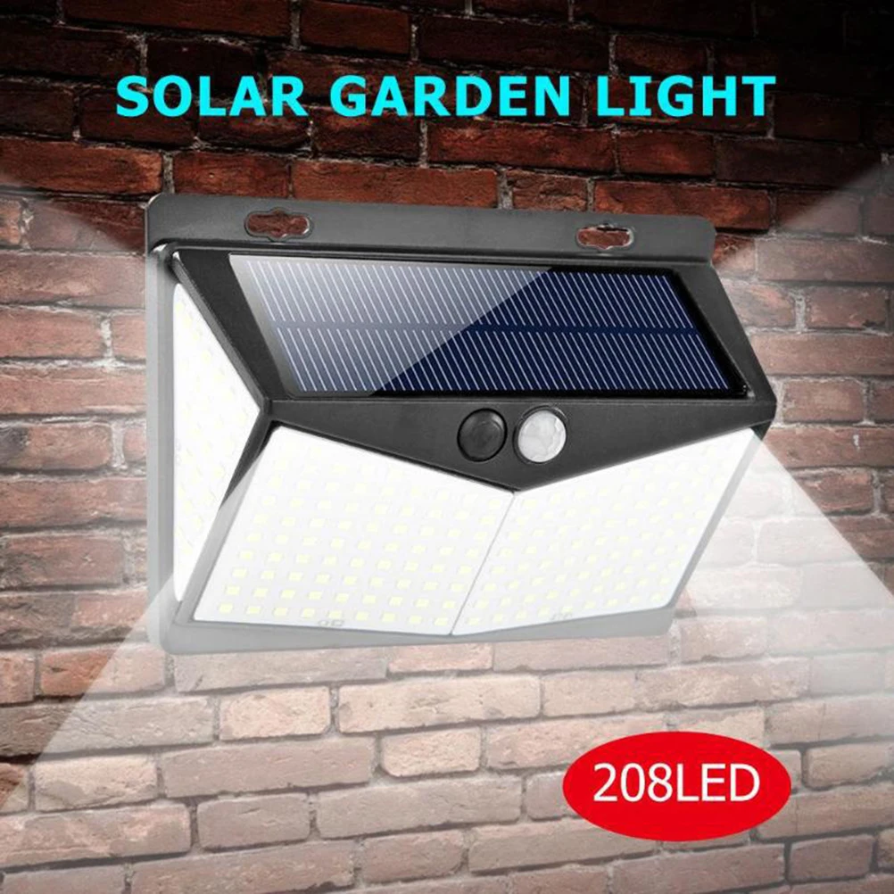 

208LED Solar Motion Sensor Outdoor Wall Light Security Lamp for Garden Yard Driveway Porch Pathway Solar Powered LED Light