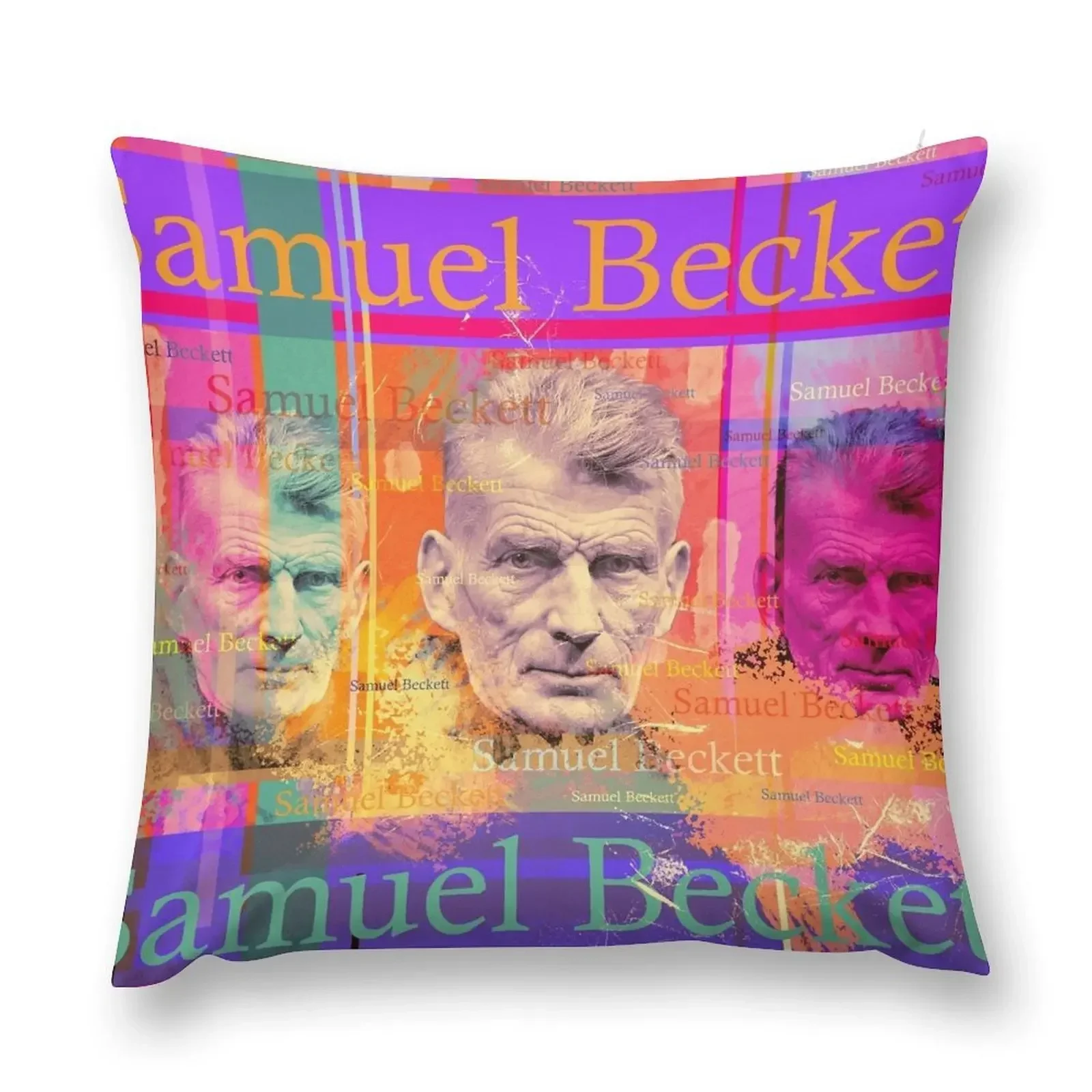 Samuel Beckett portrait, aesthetic, well-known writer Throw Pillow Pillow Cover Decorative Cushions pillow