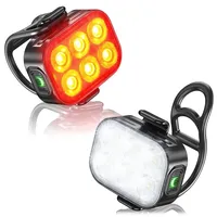 Q5 Bicycle Headlight Taillight MTB Road Bike Bright Flashlight Cycling Waterproof 50 200 Lumens LED Type-C Rear Front Lights