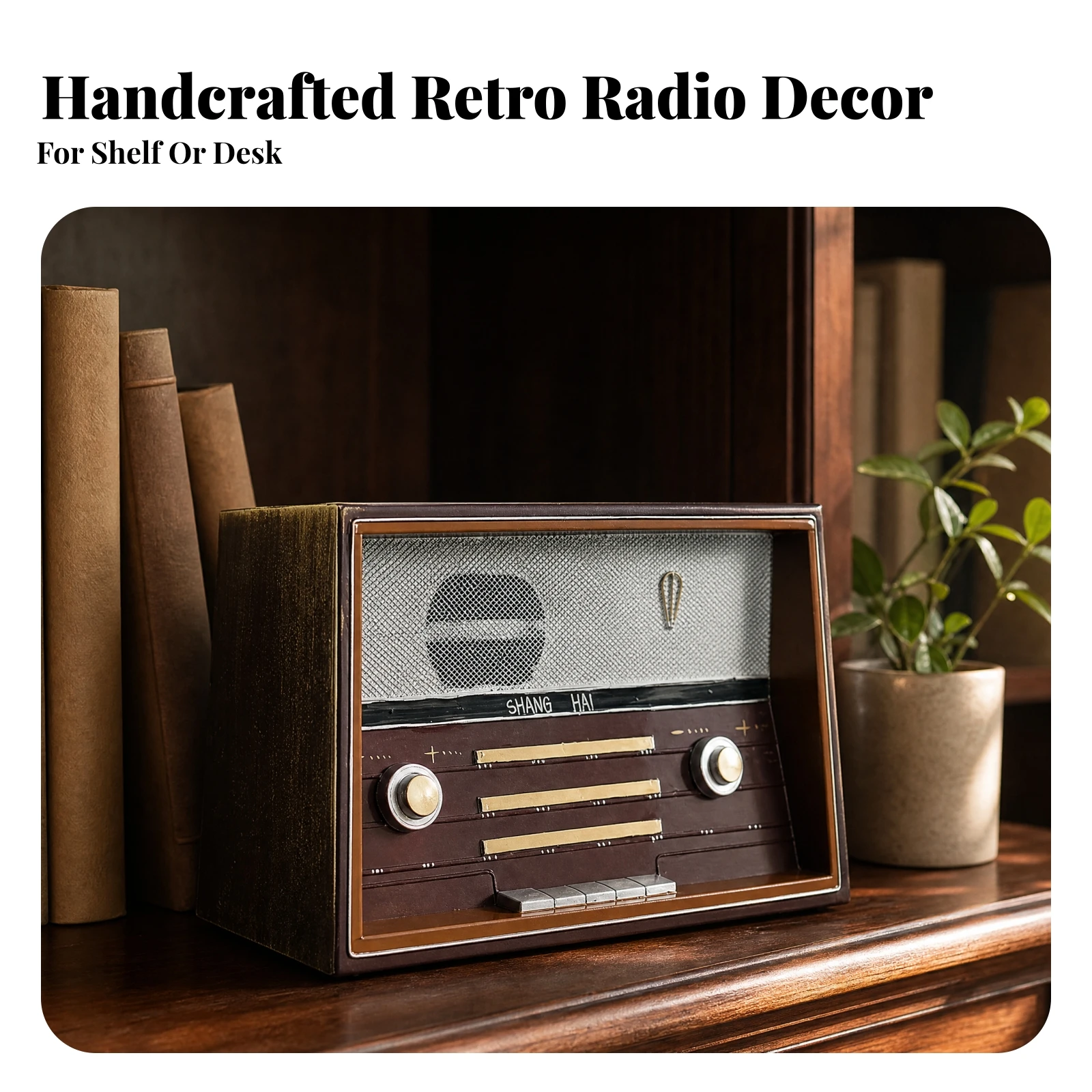 Decorative Model Vintage Metal Radio Display Prop for Photography Decoration, Nostalgic Interiors