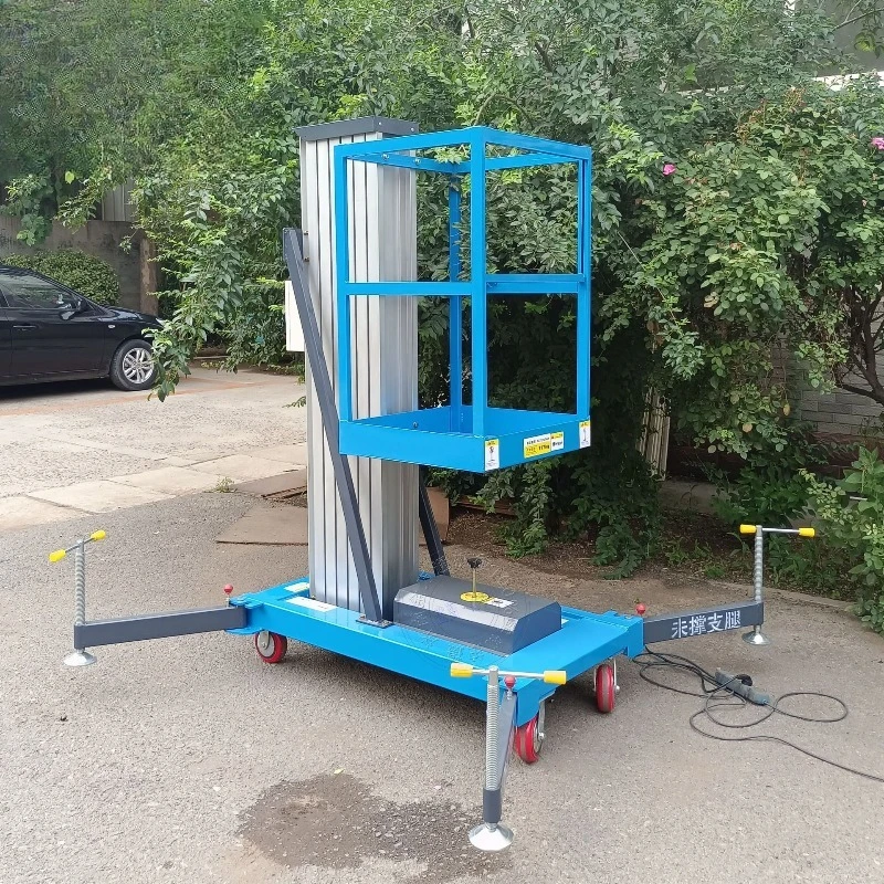 Customizable Single Mast Aluminum Alloy Lift Electric Hydraulic Small Lift Platform Street Light Aerial Work Vehicle