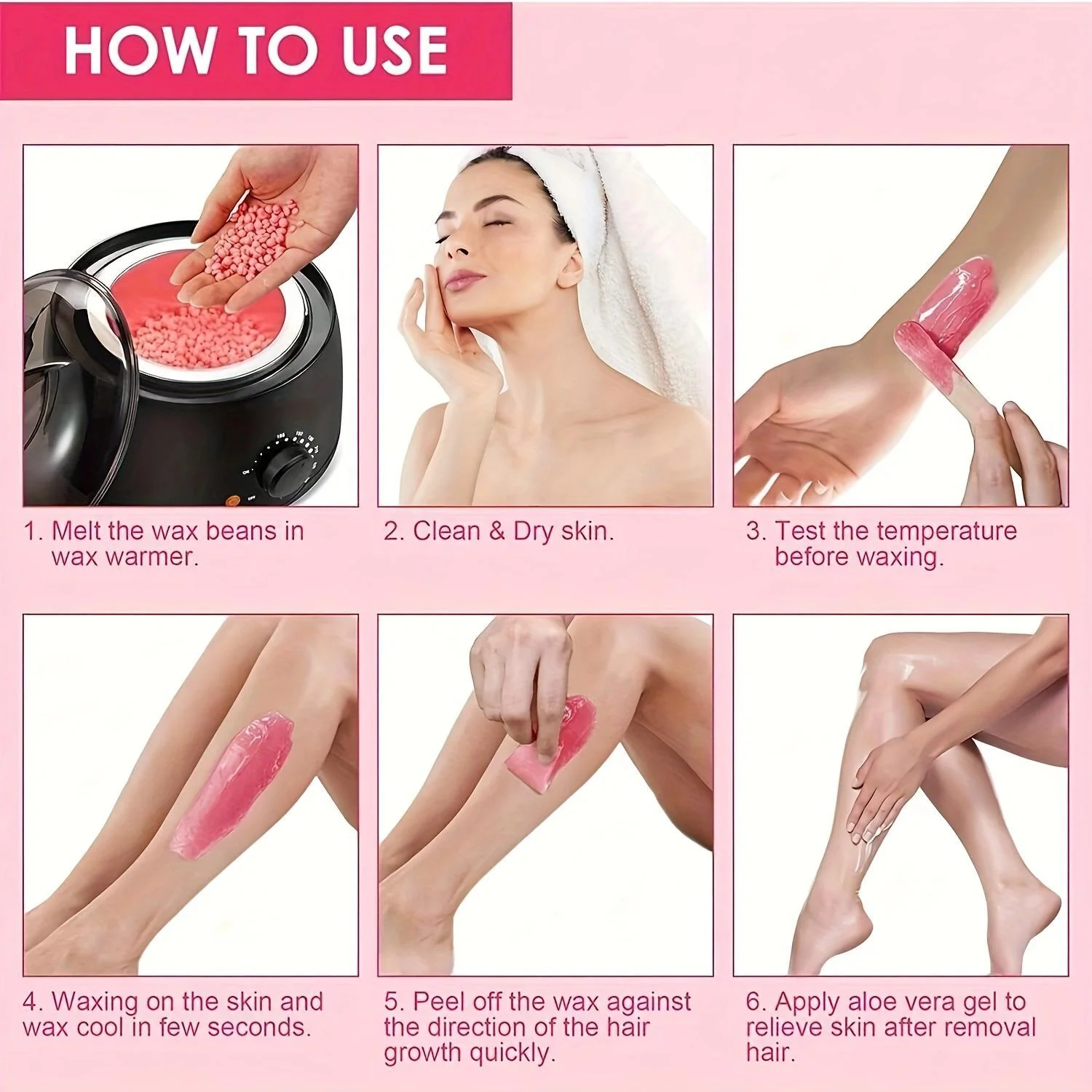 Viilife 50g Hard Wax Beans, 10 Fragrances Natural Low‑Melting Wax Beads, Home Waxing for Leg Underarm Bikini Area view 6