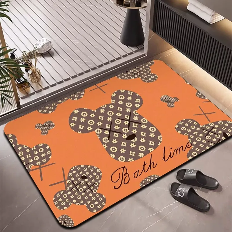 Soft diatom mud absorbent mat bathroom floor mat toilet non-slip quick-drying foot mat door mat toilet mat