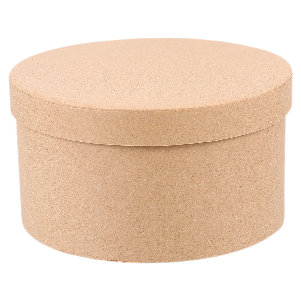 Gift Storage Box With Lid Round Box Jewelry Storage Case Chocolate Flower Packing Box Kraft Paper Container Packaging Carrier