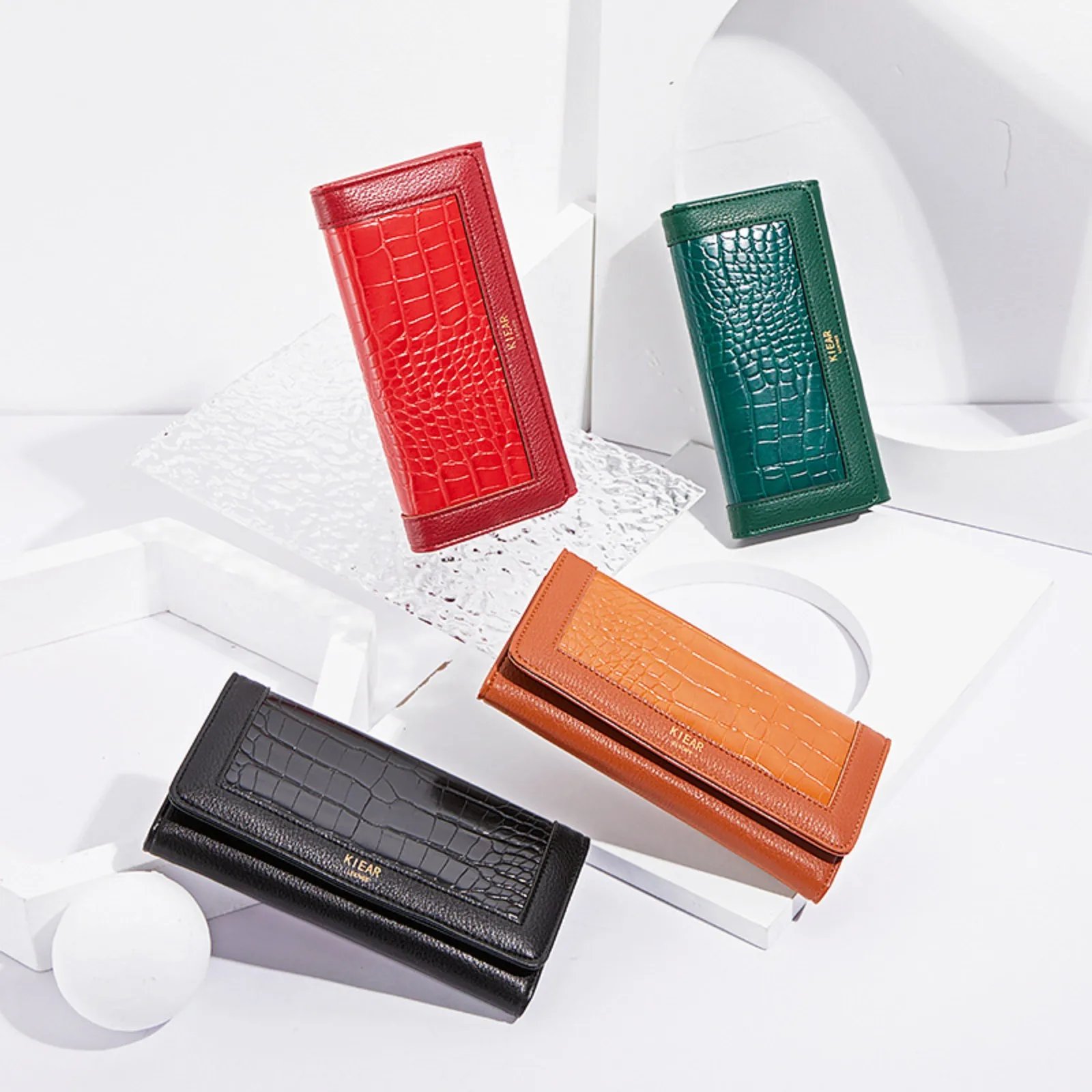 Женский кошелек из искусственной кожи, длинный модный клатч с пряжкой, сумка для хранения, износостойкая и прочная