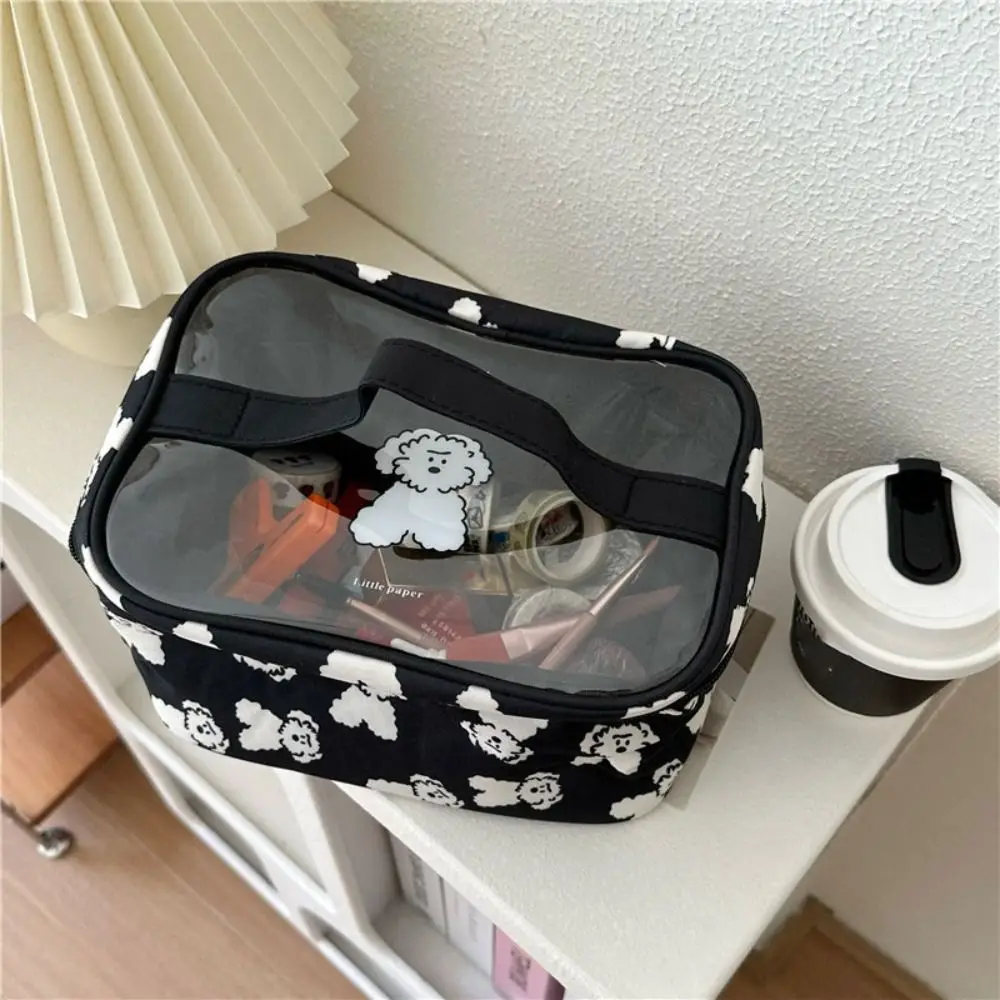 Cute Dog Makeup Bag with Large Capacity for Portable Storage Travel Organizer Skin Care Product Storage Bag