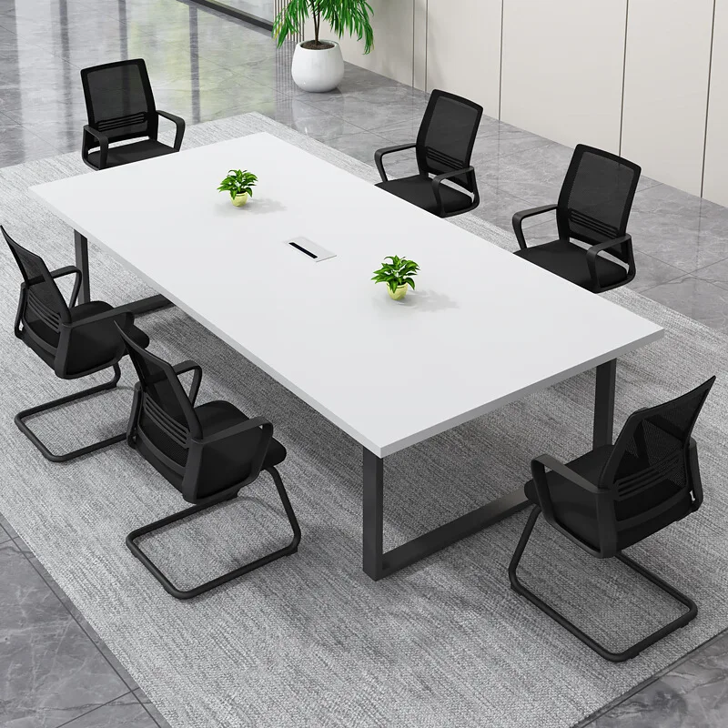 Large and small guest room conference table long table negotiation table and chair combination rectangle
