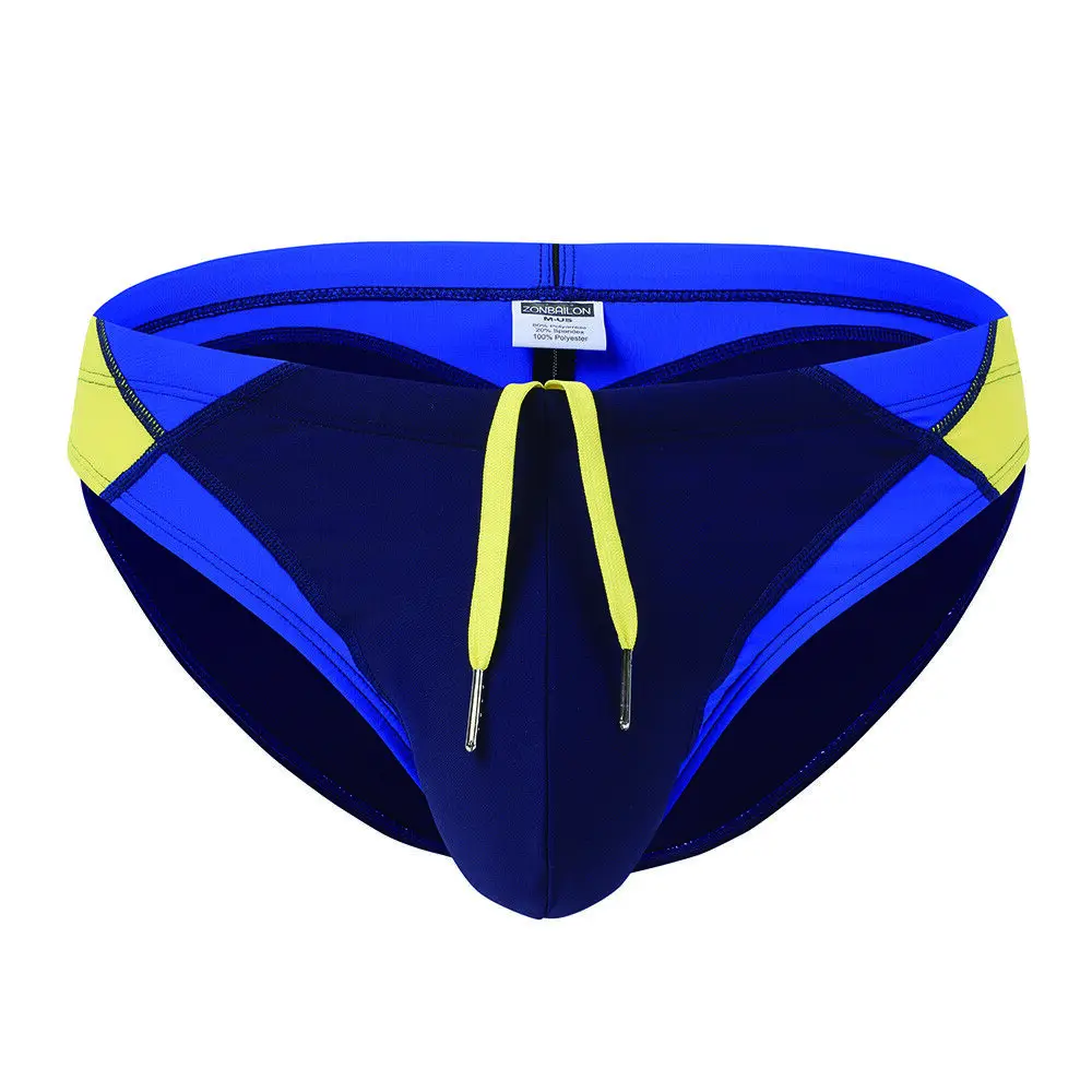 Zonbailon Mens Swimming Briefs Big Pouch Bikini Swimsuit Sexy Low Rise drawstring Swimsuits