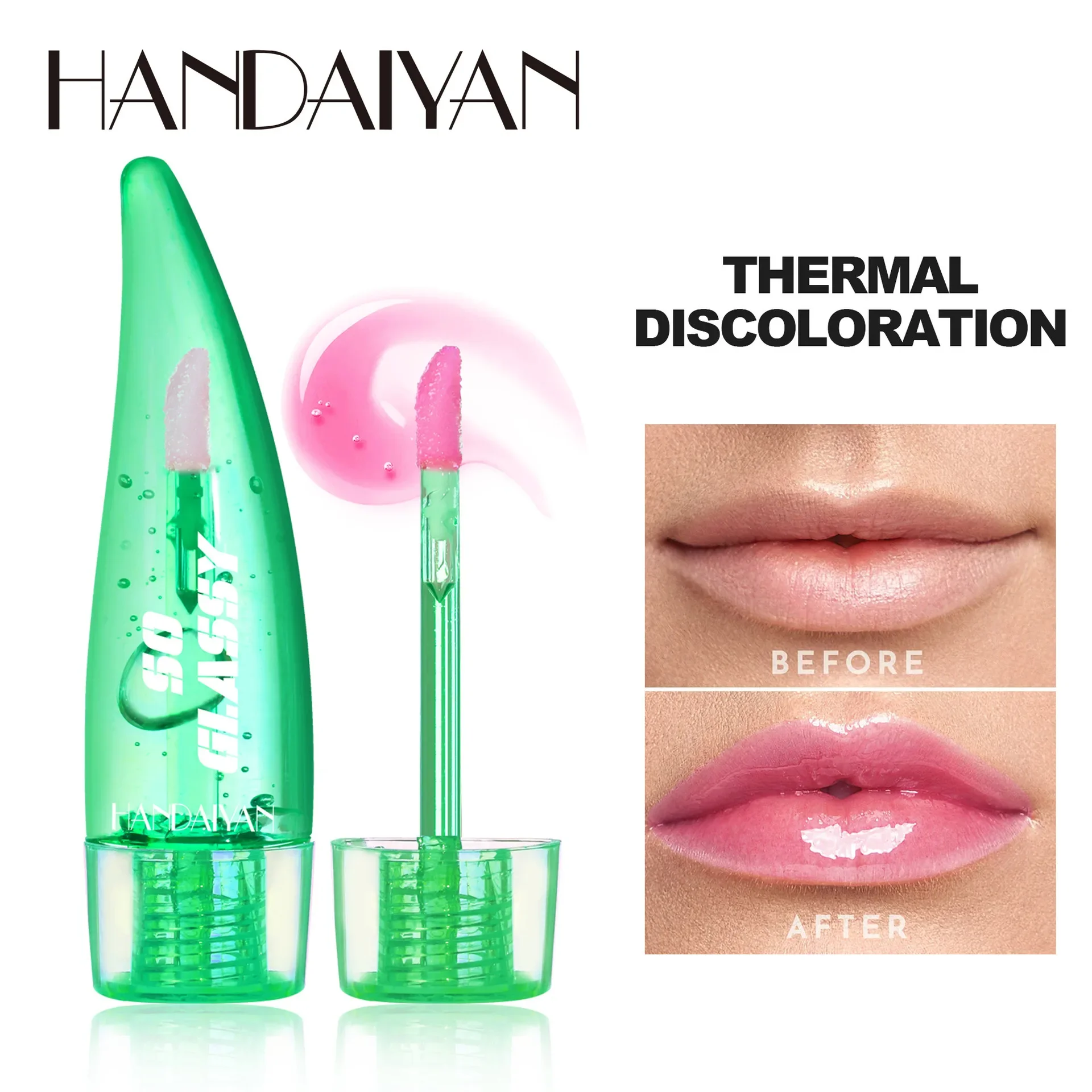 Temperature Sensing Change Color Moisturizing Lip Oil Pearl Lustrous and Shiny Lips Thermal Discoloration Moisture, 4ml