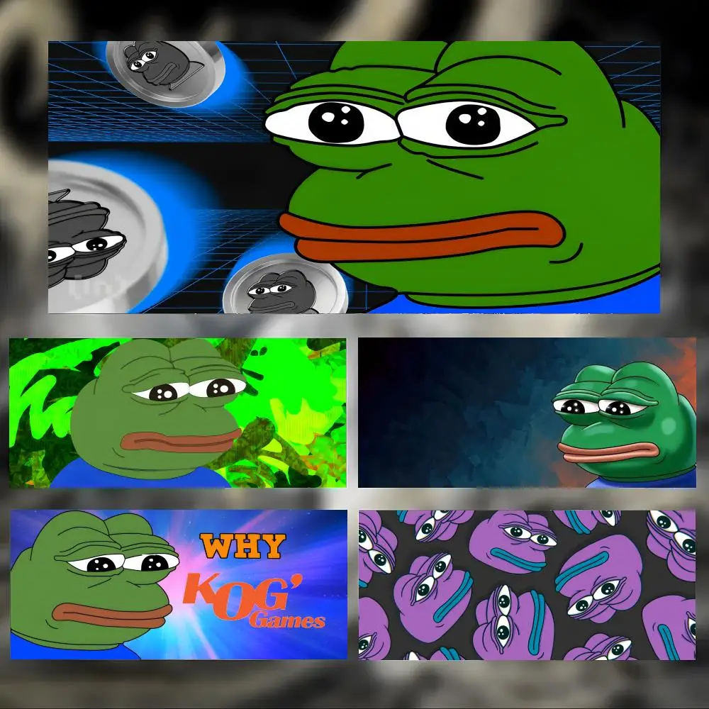 Funny Meme Cartoon P-pepe the frog Mouse Pad Large Thick Desk Pad Stitched Edges Gaming Mouse Mat for PC