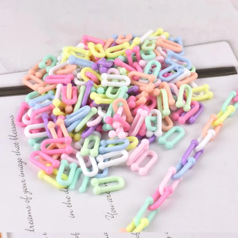 10x18mm Acrylic Link Chain Hook Clasp Candy cloud Color Connector Opening Acrylic Chain Link for Jewelry Making