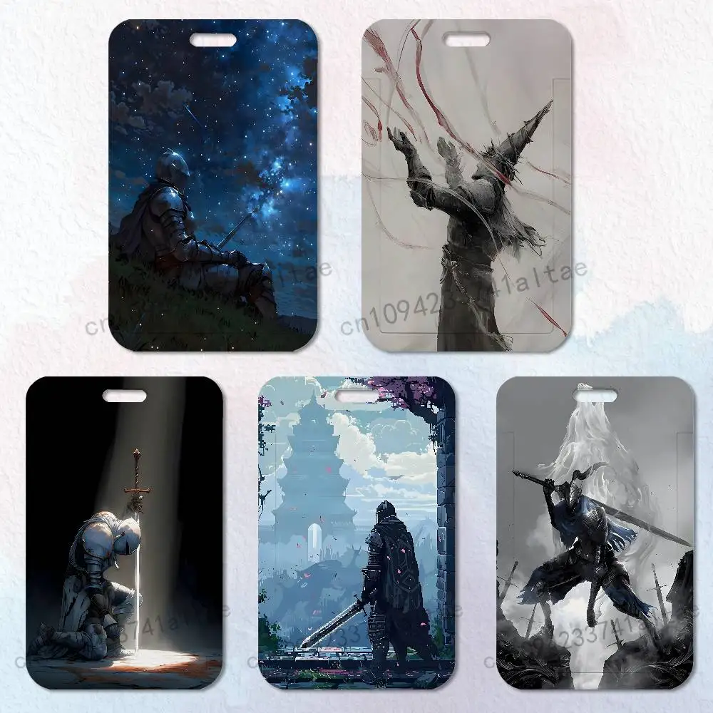 

games Souls-like D-Dark S-Souls Badge Holder Pass Bus Work Card Cover Chest Pocket Students Card Holder Small Gift