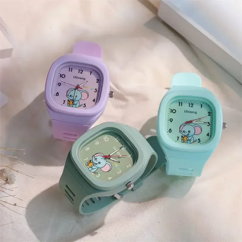 New Lovely Kids Watch Square Luminous Watch Fashion Silicone Sports Watch for Students Luminous Popular in Instagram No Box