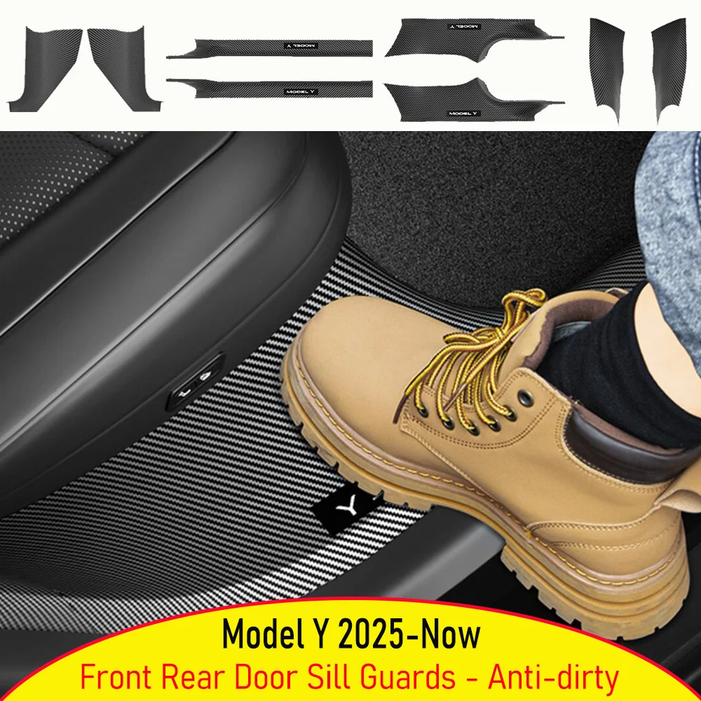 

VORTOW for Tesla Model Y Juniper 2025 2026 Door Sill Protector Door Sill Guards Door Entry Protective Pads Anti-Kick Accessories
