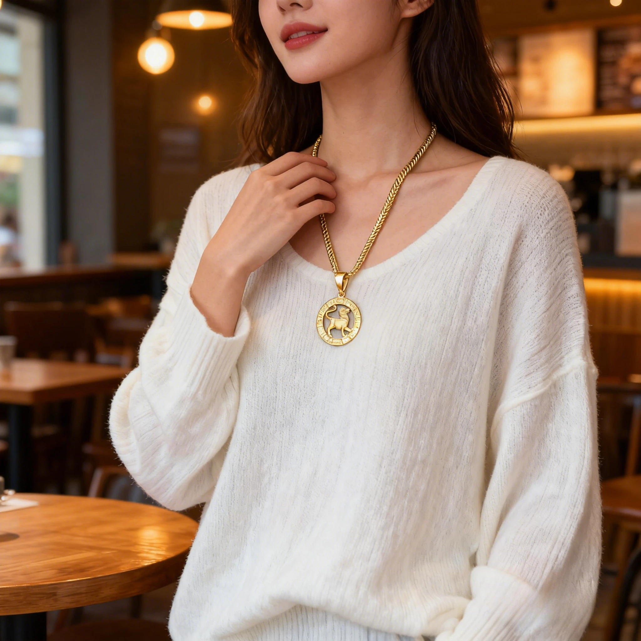 كوكبة شعبية 12 زودياك تسجيل عملة مستديرة قلادة قلادة مطلي 14 كيلو الذهب المعلقات مجوهرات للنساء 2025 هدية جديدة صديق #3