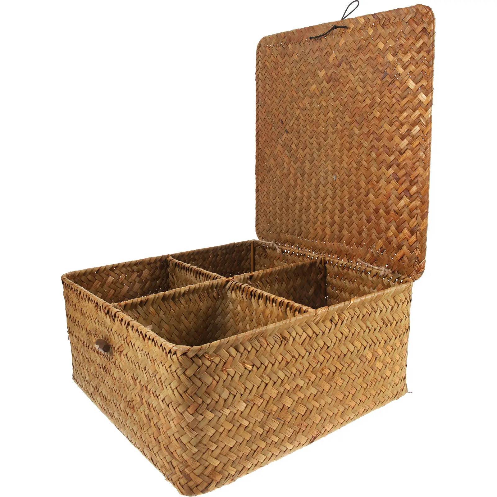 

1Pcs Natural Straw Woven Storage Basket Handcrafted Household Organizer for Living Room Bedroom Kitchen Bathroom Shelf Desk