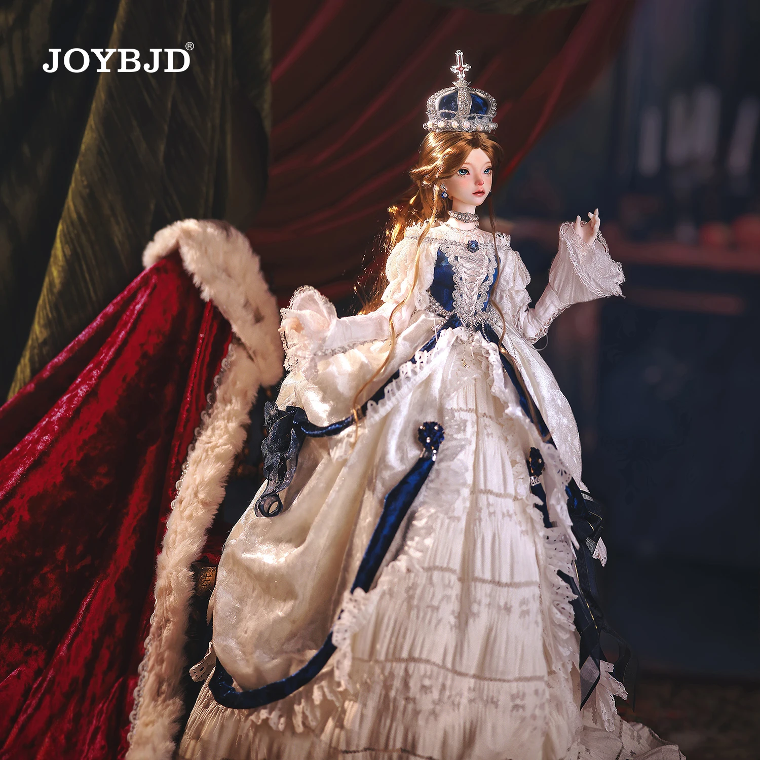 JOYBJD 1/4 Kael BJD دمية مجموعة كاملة خمر ملكة القرون الوسطى مع تاج Muxi الجسم الراتنج لعبة الشكل